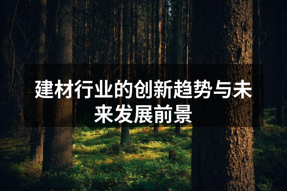 建材行业的创新趋势与未来发展前景